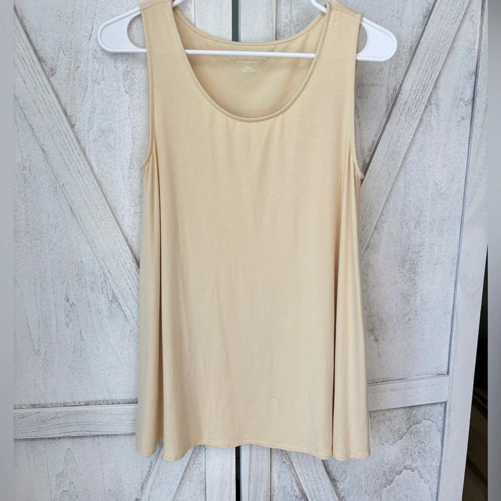 Soft Surroundings Butter Yellow Tank Top Women’s Size Small Summer Capsule - Picture 7 of 7